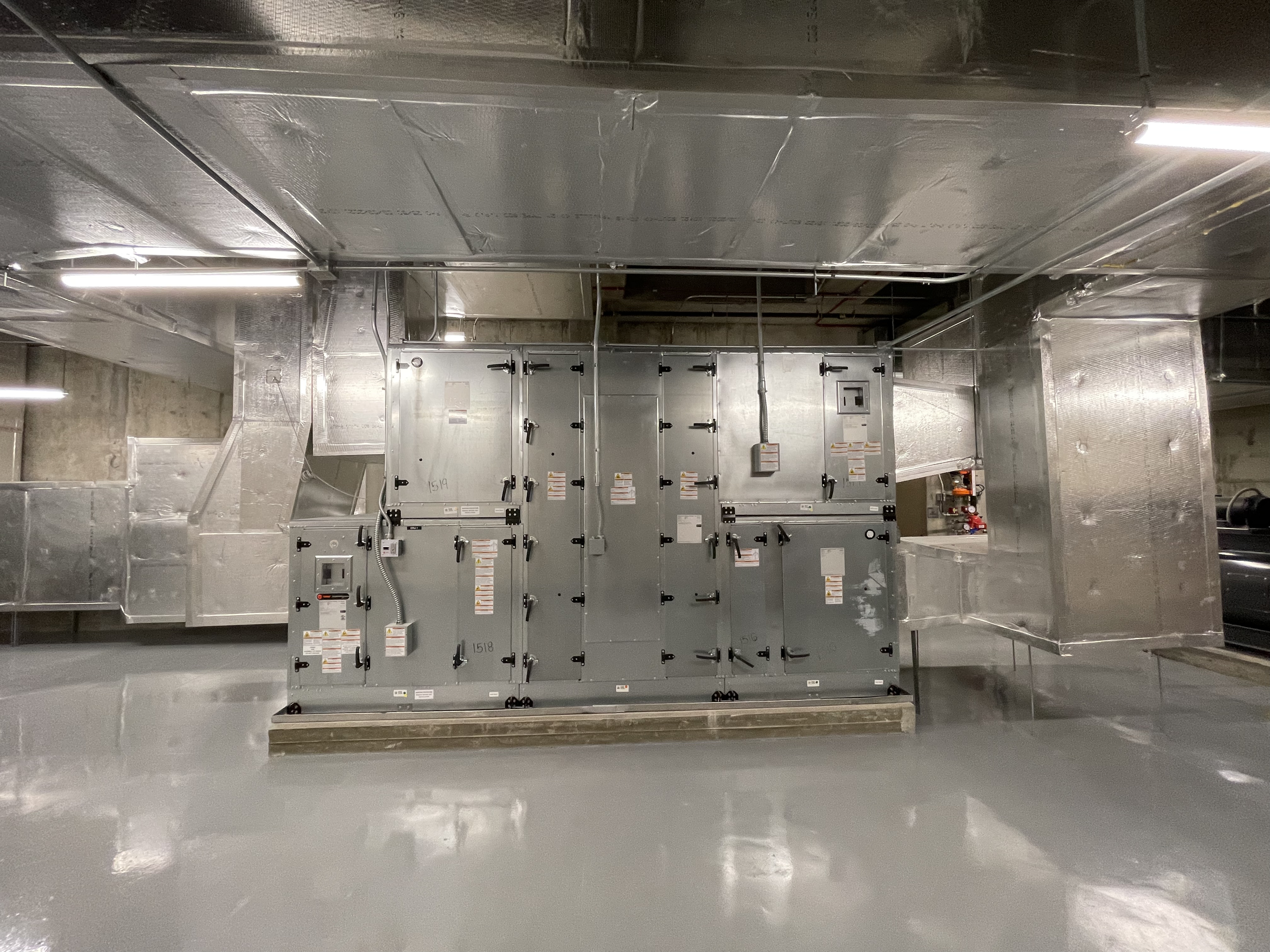Commercial air handler and ductwork installation